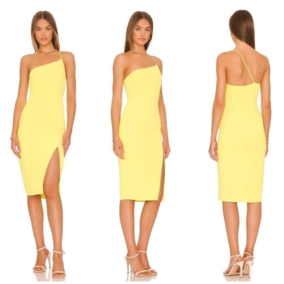 Lovers and Friends Lazo Midi Dress in Sunshine Yellow Size XS - Picture 1 of 13